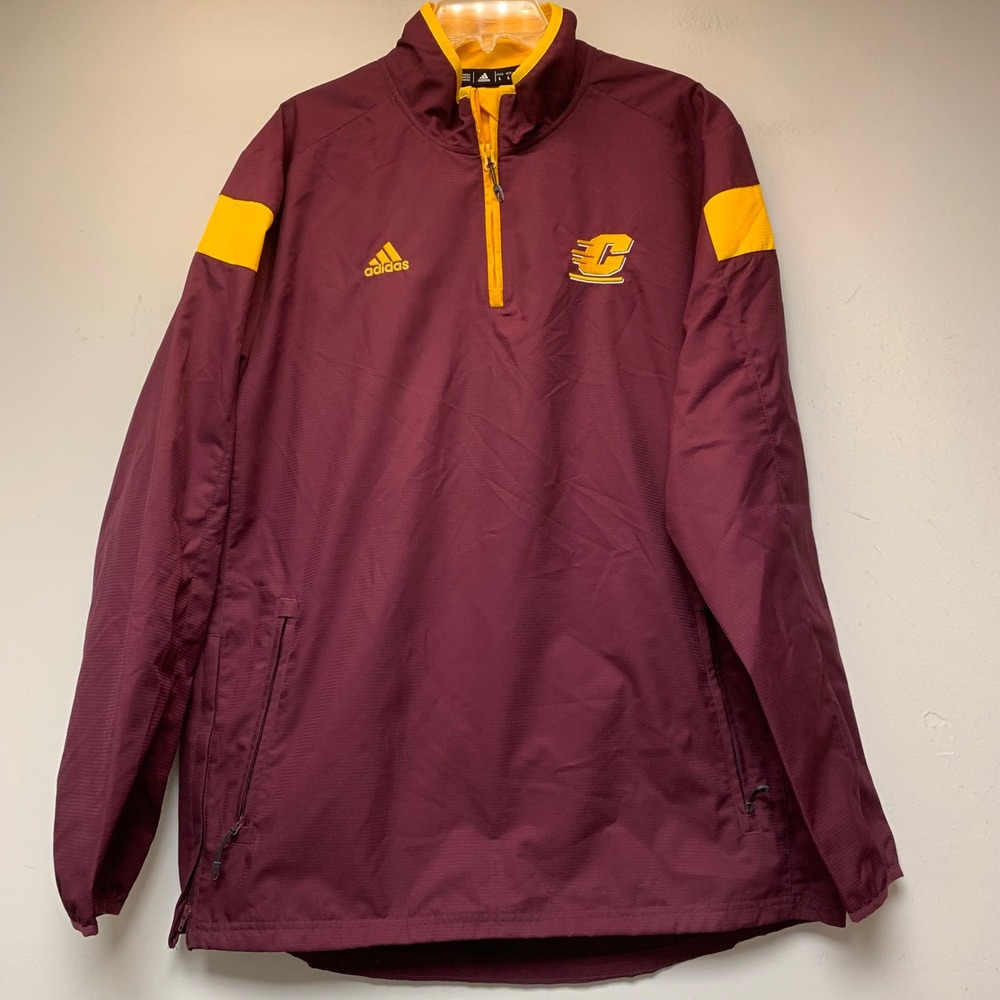 Adidas Quarter Zip Pullover Mens Large Maroon CMU Excellent Climaproof 6815A 14